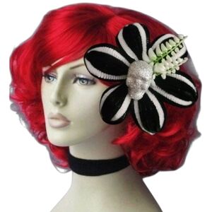 Black and White Floral Hair Accessory NWT